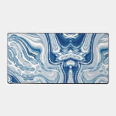 kuststrand nautische golven waterverf blauwe zwemm bureaumat (Voorkant)