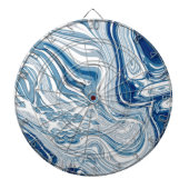 kuststrand nautische golven waterverf blauwe zwemm dartbord (Voorkant)