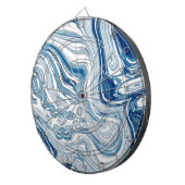 kuststrand nautische golven waterverf blauwe zwemm dartbord (Voorkant Rechts)