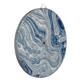 kuststrand nautische golven waterverf blauwe zwemm dartbord (Voorkant Links)