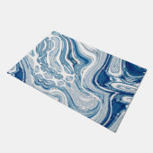 kuststrand nautische golven waterverf blauwe zwemm deurmat (Schuin)