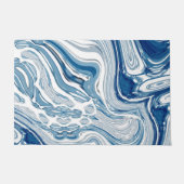 kuststrand nautische golven waterverf blauwe zwemm deurmat (Voorkant)