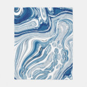 kuststrand nautische golven waterverf blauwe zwemm fleece deken (Voorkant)