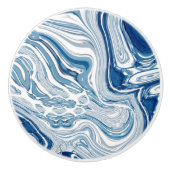 kuststrand nautische golven waterverf blauwe zwemm keramische knop (Voorkant)