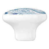 kuststrand nautische golven waterverf blauwe zwemm keramische knop (Zijkant)