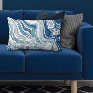 kuststrand nautische golven waterverf blauwe zwemm kussen