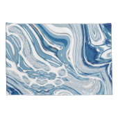 kuststrand nautische golven waterverf blauwe zwemm kussensloop (Achterkant-Rechts)