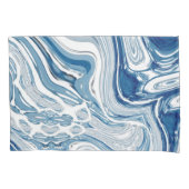 kuststrand nautische golven waterverf blauwe zwemm kussensloop (Voorkant-Links)