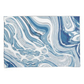 kuststrand nautische golven waterverf blauwe zwemm kussensloop (Voorkant-Rechts)