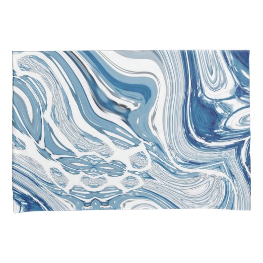 kuststrand nautische golven waterverf blauwe zwemm kussensloop (Voorkant-Rechts)