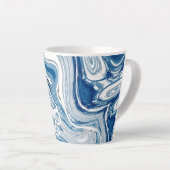 kuststrand nautische golven waterverf blauwe zwemm latte mok (Rechterhoek)