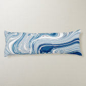 kuststrand nautische golven waterverf blauwe zwemm lichaamskussen (Achterkant)