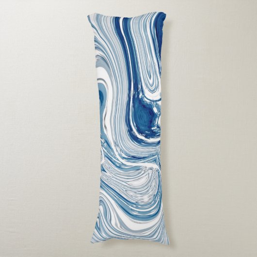 kuststrand nautische golven waterverf blauwe zwemm lichaamskussen (Voorkant Verticaal)