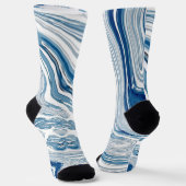 kuststrand nautische golven waterverf blauwe zwemm sokken (Gebogen)