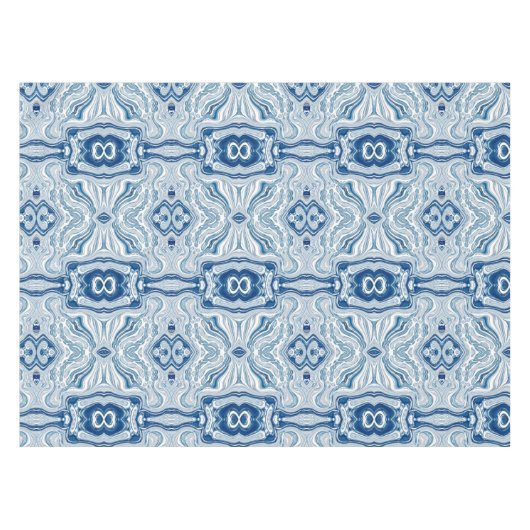 kuststrand nautische golven waterverf blauwe zwemm tafelkleed (Voorkant (Horizontaal))