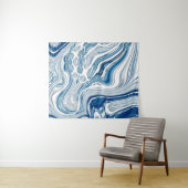 kuststrand nautische golven waterverf blauwe zwemm wandkleed (In Situ (horizontaal))