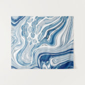 kuststrand nautische golven waterverf blauwe zwemm wandkleed (Voorkant (horizontaal))