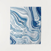 kuststrand nautische golven waterverf blauwe zwemm wandkleed (Voorkant)