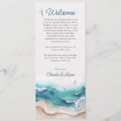Kuststrand oceaan bruiloft programmakaart (Voorkant)