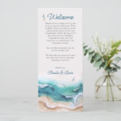 Kuststrand oceaan bruiloft programmakaart (Staand voorkant)