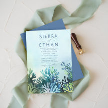 Kuststrand Ocean Blue Corals Modern Wedding