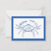 Kuststrand Ocean Blue Crab gepersonaliseerd Notitiekaartje (Voorkant)