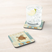 Kuststrand Ocean Seashore Collage Zee Turtle Drankjes Onderzetter (Rechterzijde)