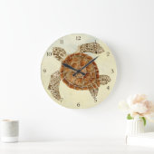 Kuststrand Ocean Seashore Collage Zee Turtle Grote Klok (Huis)