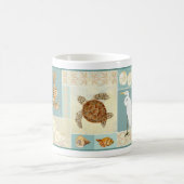 Kuststrand Ocean Seashore Collage Zee Turtle Koffiemok (Center)