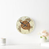 Kuststrand Ocean Seashore Collage Zee Turtle Ronde Klok (Huis)