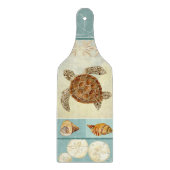 Kuststrand Ocean Seashore Collage Zee Turtle Snijplank (Voorkant)