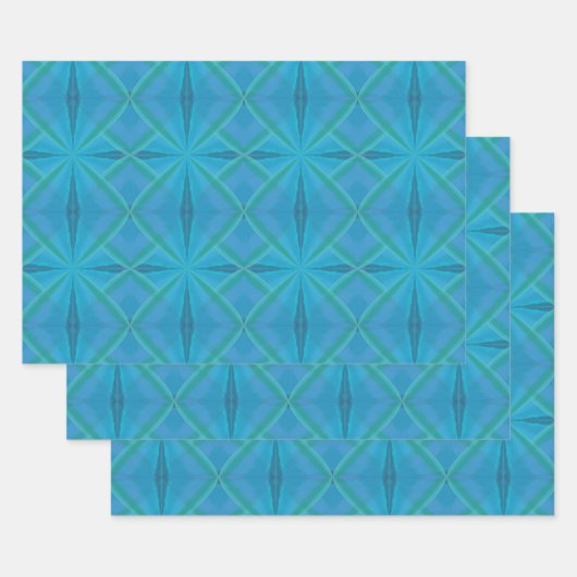 Kuststrand op het strand op Turquoise Inpakpapier Vel (Set)