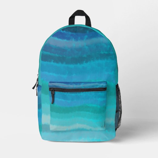 Kuststrand op Turquoise Bedrukte Rugzak (Voorkant)
