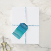 Kuststrand op Turquoise Cadeaulabel (Met Touw)