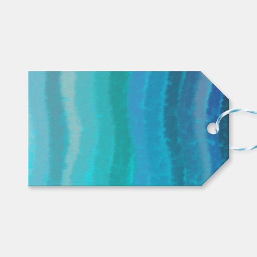 Kuststrand op Turquoise Cadeaulabel (Voorkant (Horizontaal))