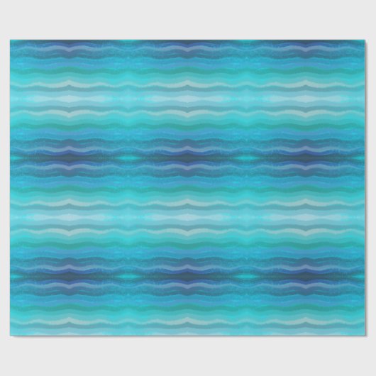 Kuststrand op Turquoise Cadeaupapier (Vlak)