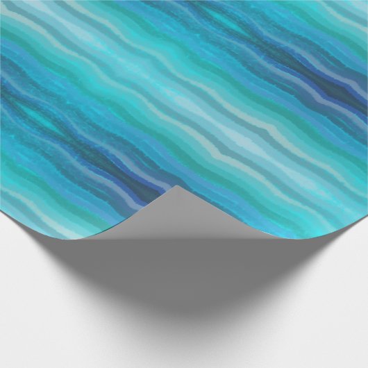 Kuststrand op Turquoise Cadeaupapier (Hoek)