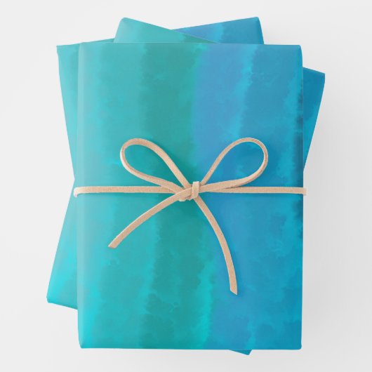 Kuststrand op Turquoise Inpakpapier Vel (In situ)
