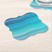 Kuststrand op Turquoise Kartonnen Onderzetters (Gekanteld)