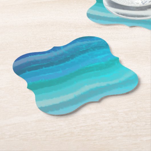 Kuststrand op Turquoise Kartonnen Onderzetters (Gekanteld)