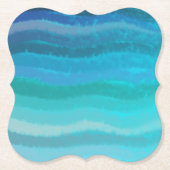 Kuststrand op Turquoise Kartonnen Onderzetters (Voorkant)