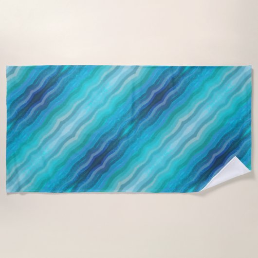 Kuststrand op Turquoise Strandlaken (Voorkant)