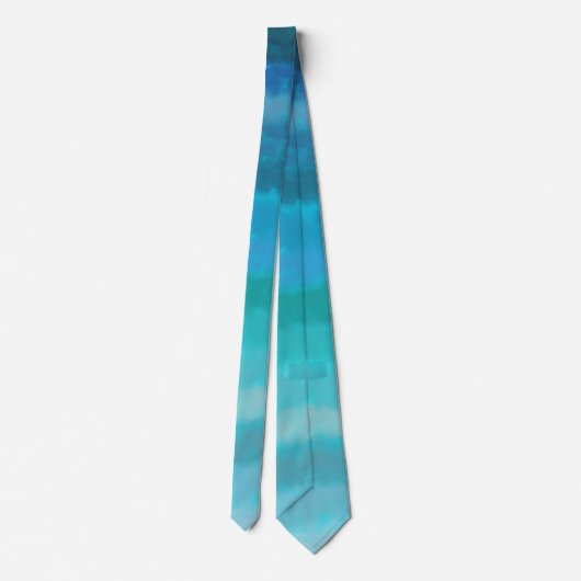 Kuststrand op Turquoise Stropdas (Achterkant)