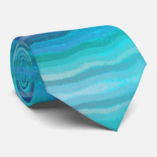 Kuststrand op Turquoise Stropdas (Opgerold)