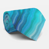 Kuststrand op Turquoise Stropdas (Opgerold)