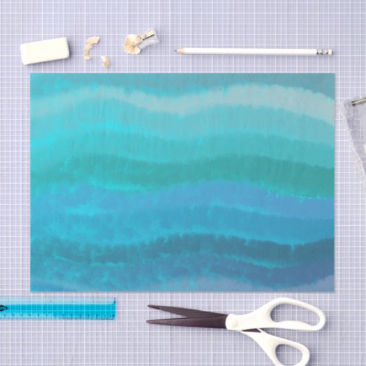 Kuststrand op Turquoise Tissuepapier (Craft)