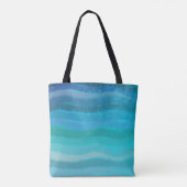 Kuststrand op Turquoise Tote Bag (Achterkant)