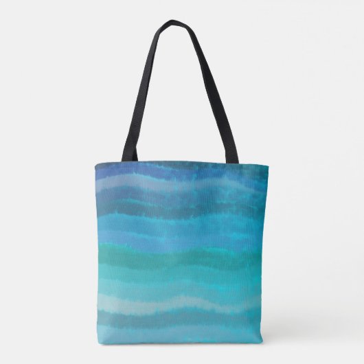 Kuststrand op Turquoise Tote Bag (Achterkant)