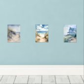 Kuststrand Panorama Muurkunst Sets (Houten vloer)