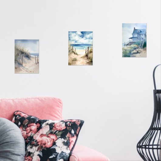 Kuststrand Panorama Muurkunst Sets (Woonkamer)